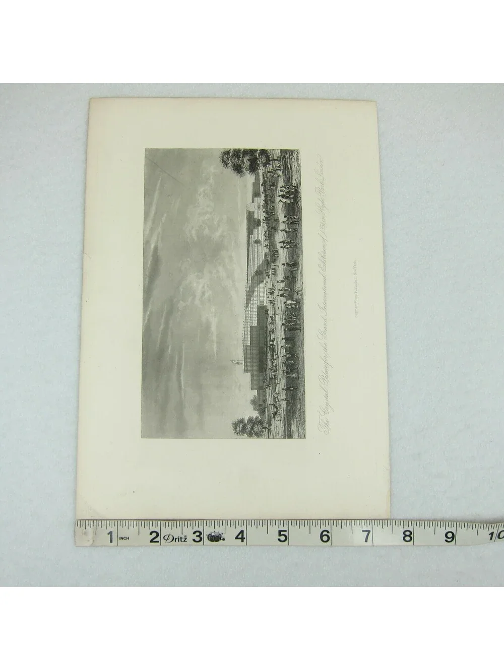 Antique 1851 Engraving Print Crystal Palace Grand International Exhibition RARE